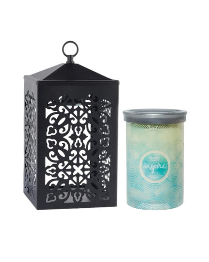 Black Scroll Candle Warmer & Inspire Signature Large Tumbler Candle