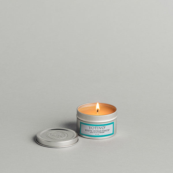 White Ocean Sands Travel Tin Candle